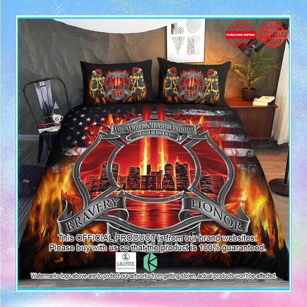 proud firefighter bravery honor and sacrifice bedding set 1 961
