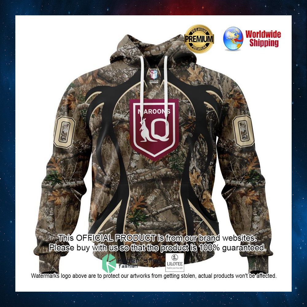 queensland maroons deer hunter camo personalized 3d hoodie shirt 1 886