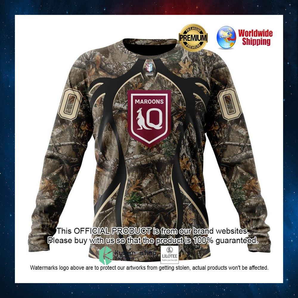 queensland maroons deer hunter camo personalized 3d hoodie shirt 6 193