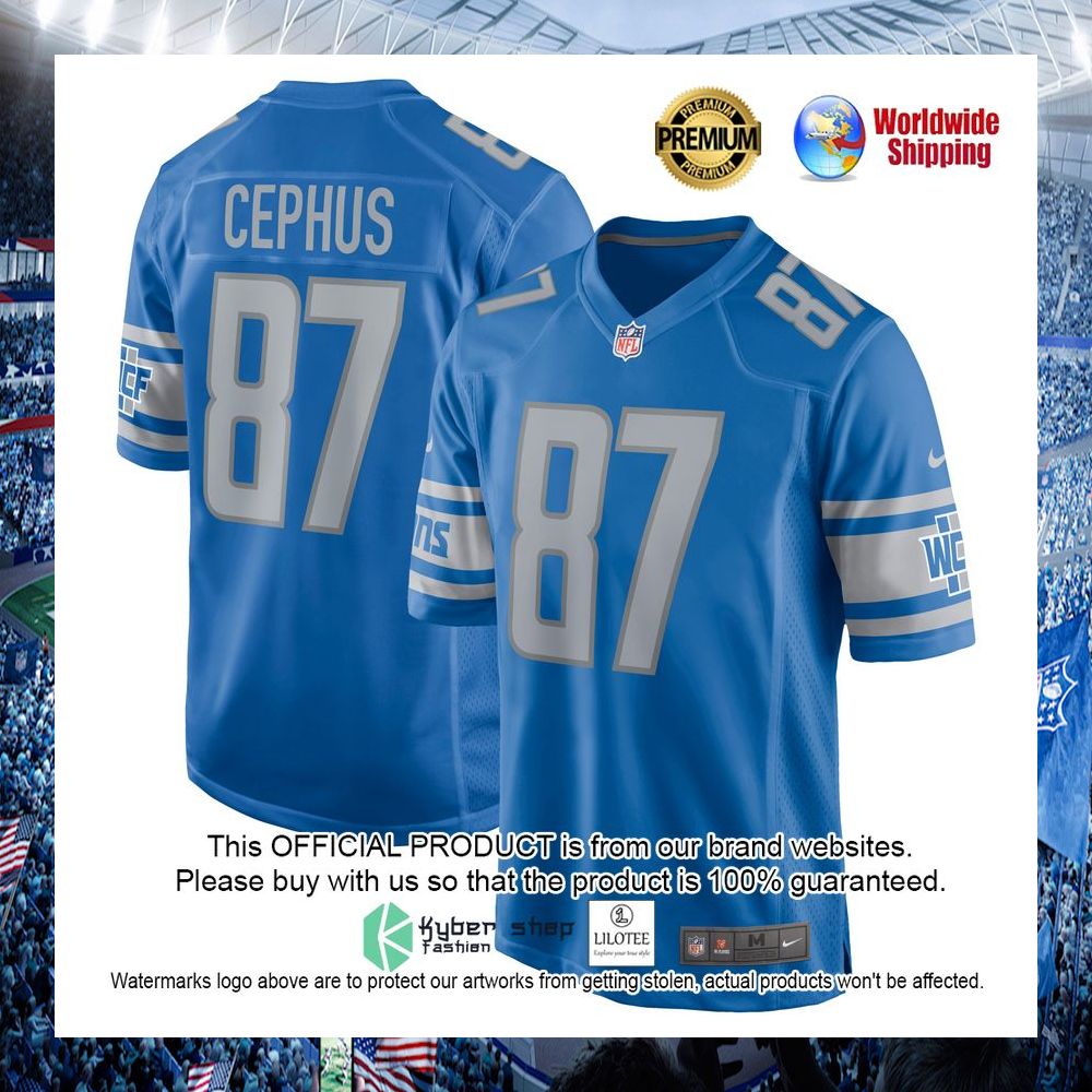 quintez cephus detroit lions nike blue football jersey 1 271