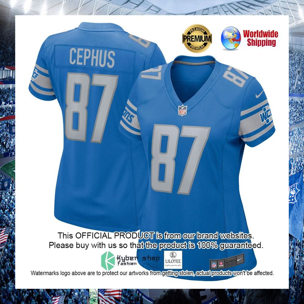 quintez cephus detroit lions nike womens blue football jersey 1 973