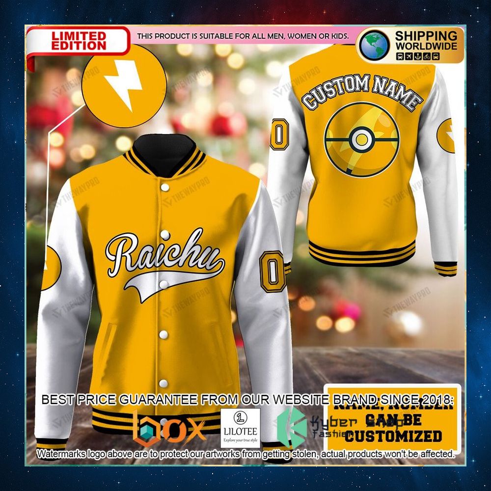 raichu pokeball personalized baseball jacket 1 790