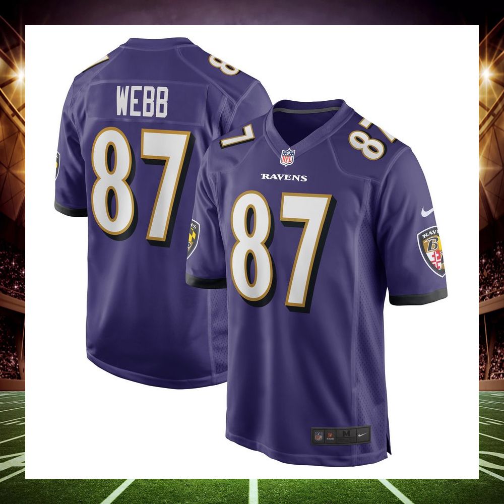 raleigh webb baltimore ravens purple football jersey 1 763