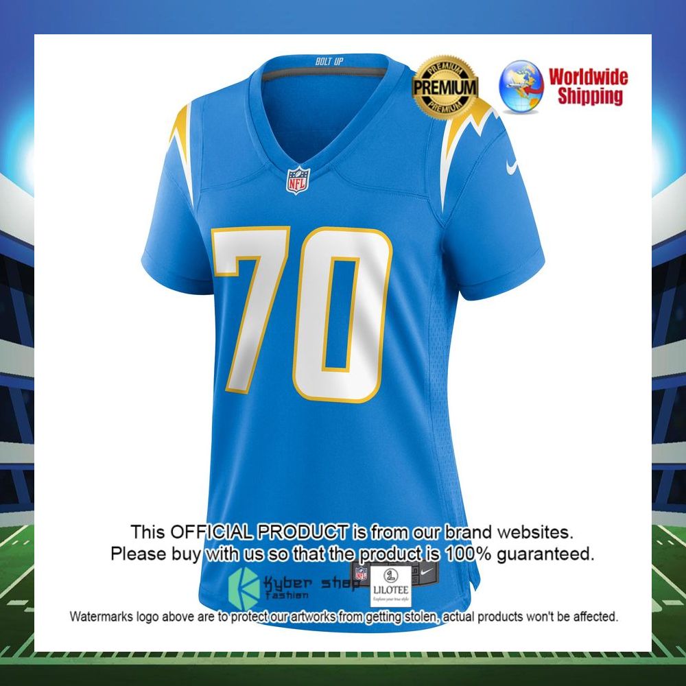 rashawn slater los angeles chargers nike womens game powder blue football jersey 2 367