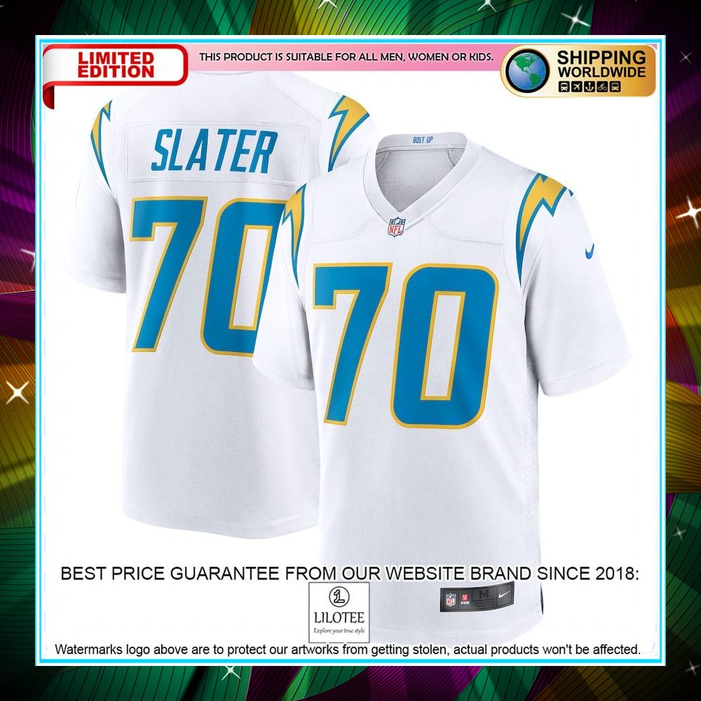 rashawn slater los angeles chargers white football jersey 1 982