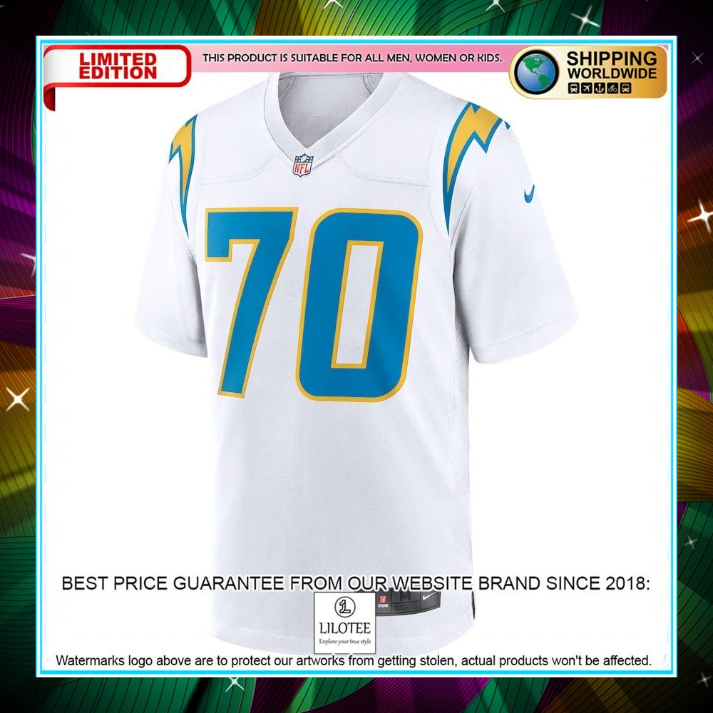 rashawn slater los angeles chargers white football jersey 2 188