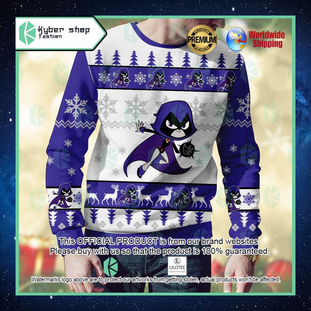 raven teen titans christmas sweater 1 166