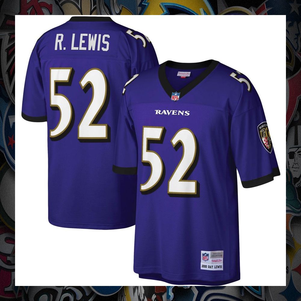 ray lewis baltimore ravens mitchell ness legacy replica purple football jersey 1 328