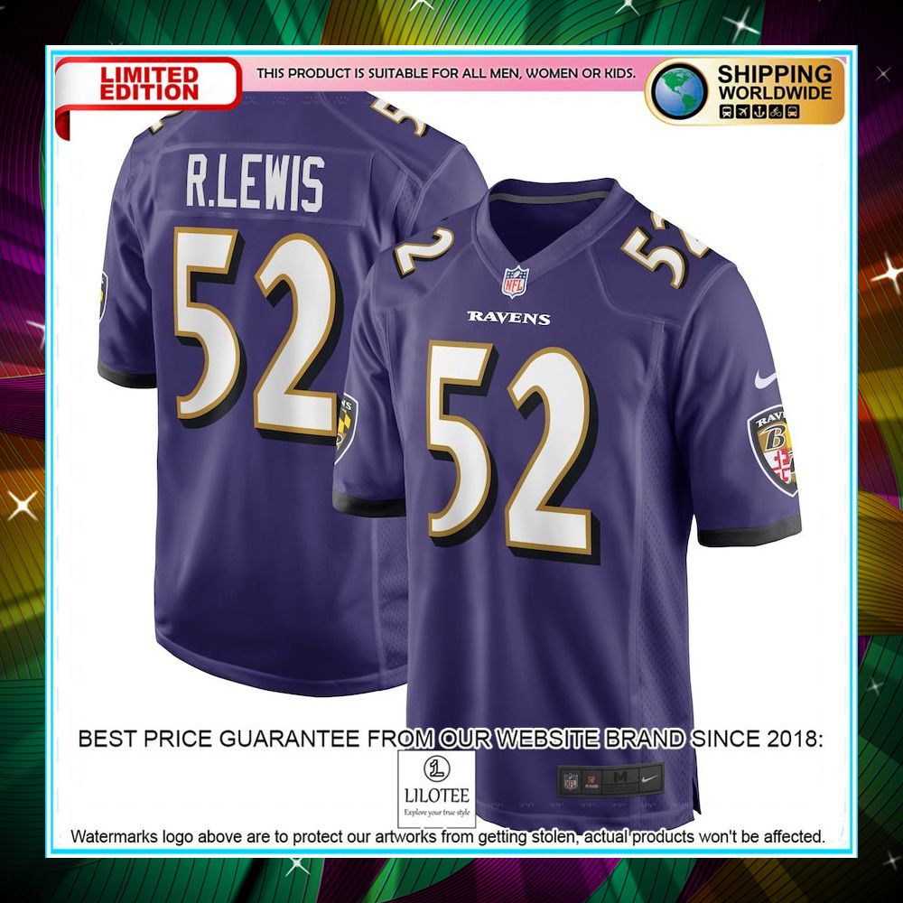 ray lewis baltimore ravens retired player purple football jersey 1 761