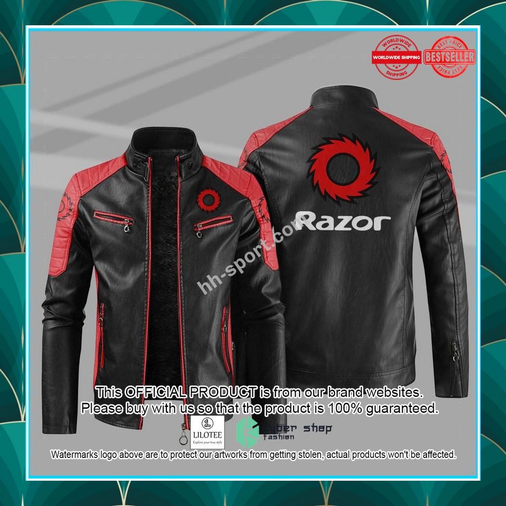 razor motorcycle motor leather jacket 6 527