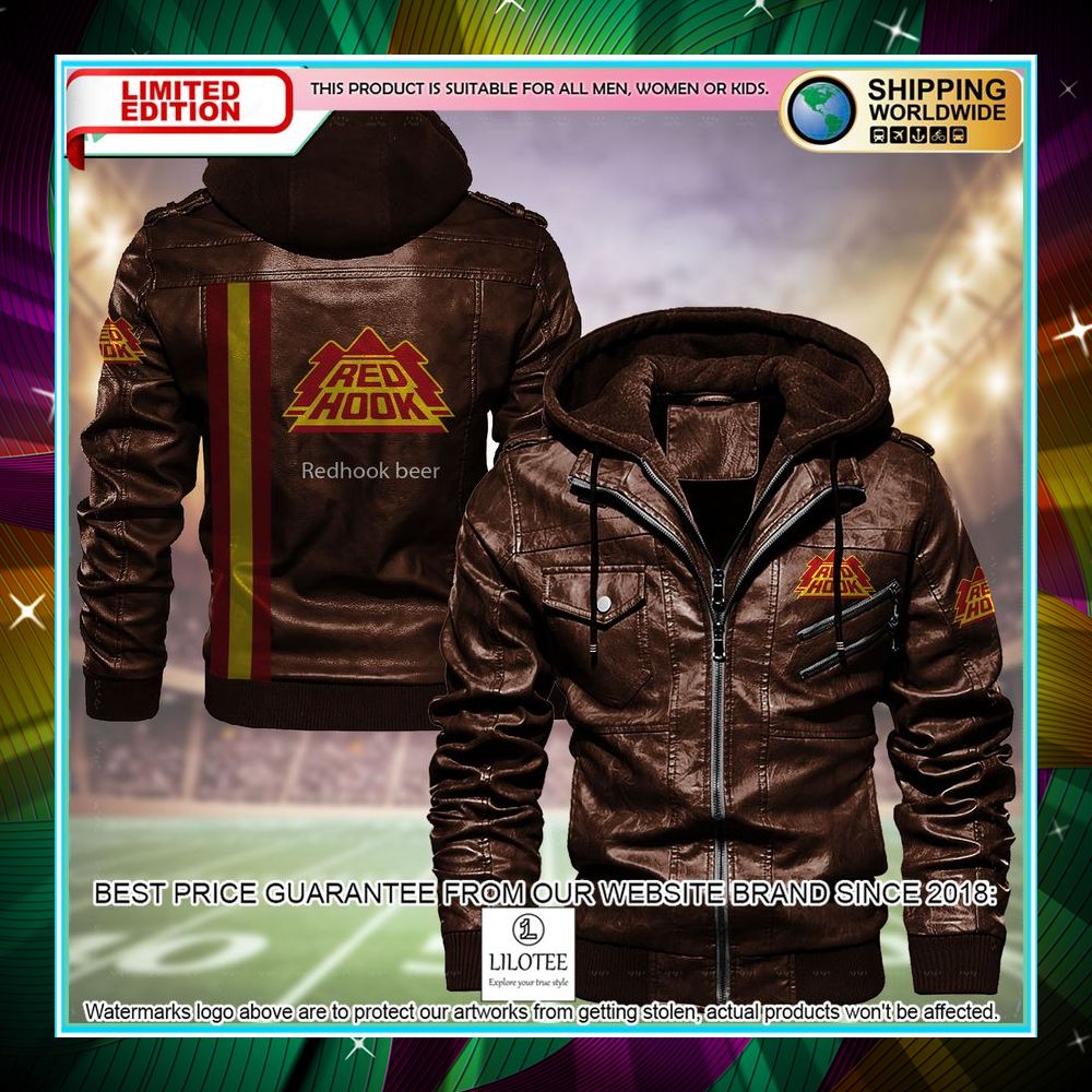 redhook beer leather jacket fleece jacket 1 399
