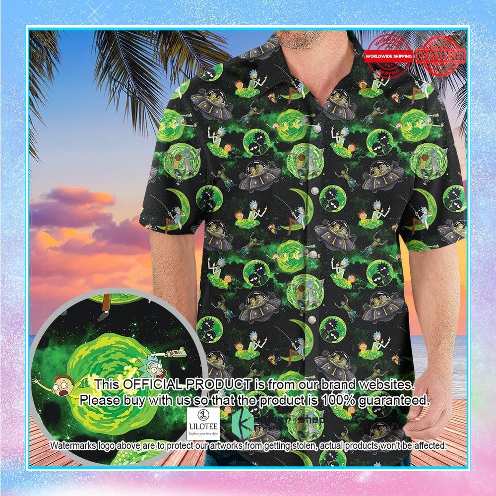 rick and morty pattern hawaiian shirt 1 105