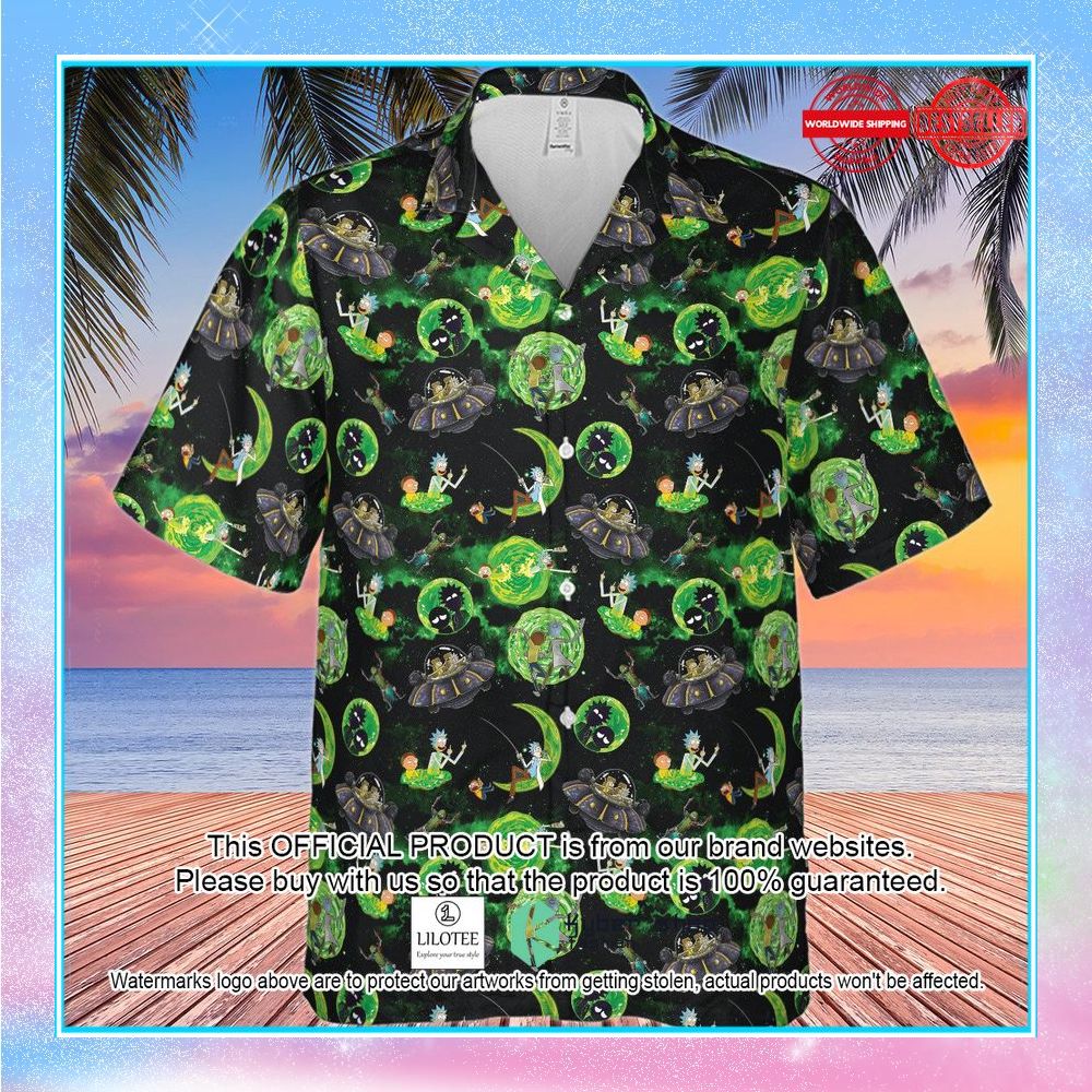 rick and morty pattern hawaiian shirt 2 809