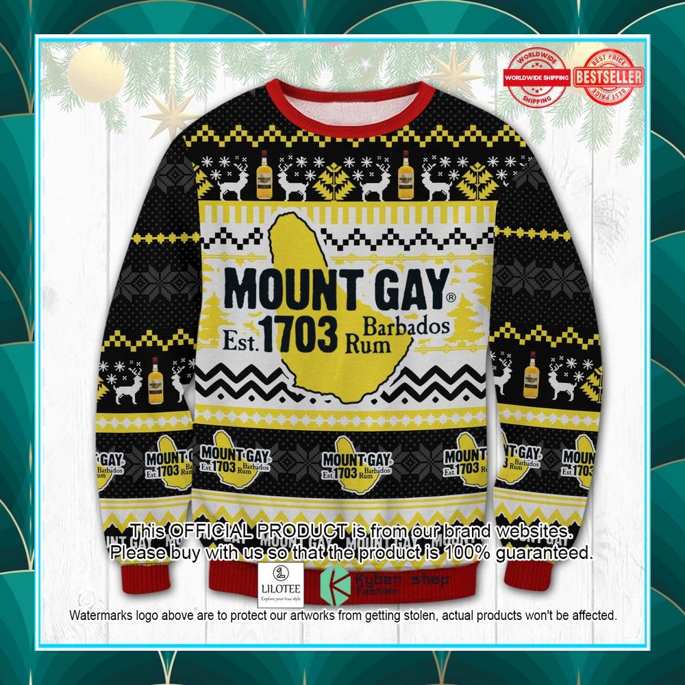 rum mount gay 1703 ugly christmas sweater 1 138