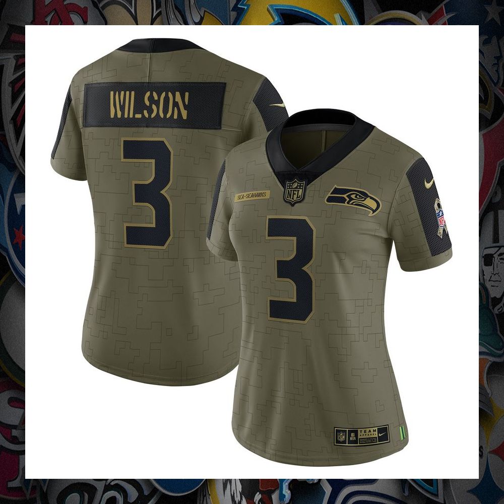 russell wilson seattle seahawks womens 2021 salute to service limited olive football jersey 1 478