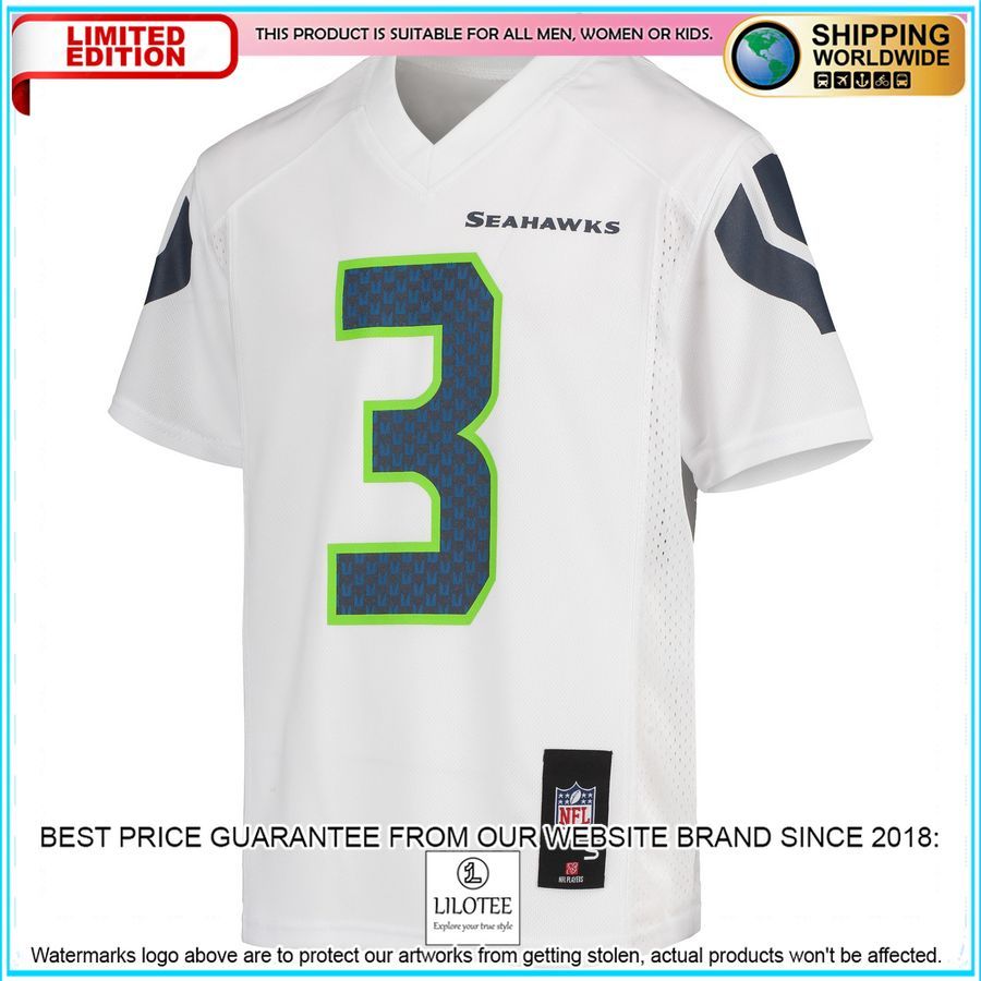 russell wilson seattle seahawks youth replica white football jersey 2 98