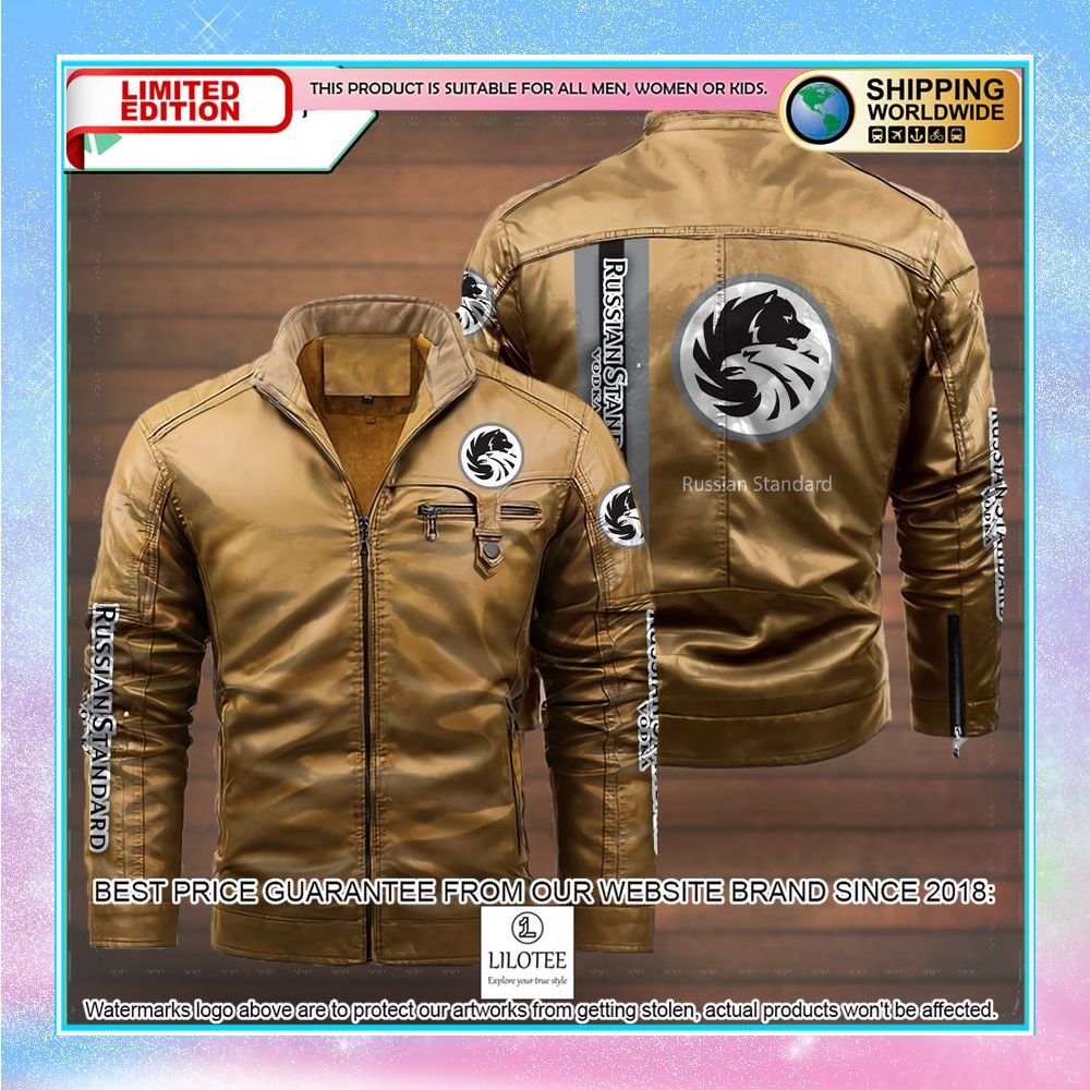 russian standard leather jacket fleece jacket 3 185