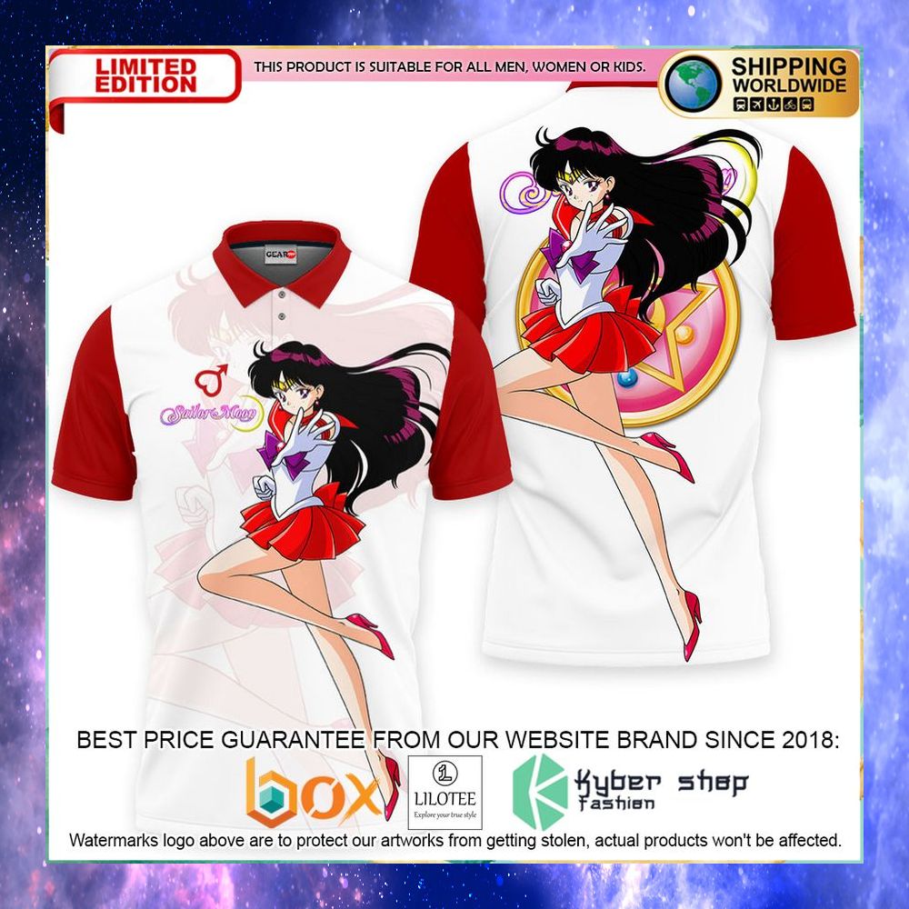 sailor mars sailor anime polo shirt 1 878