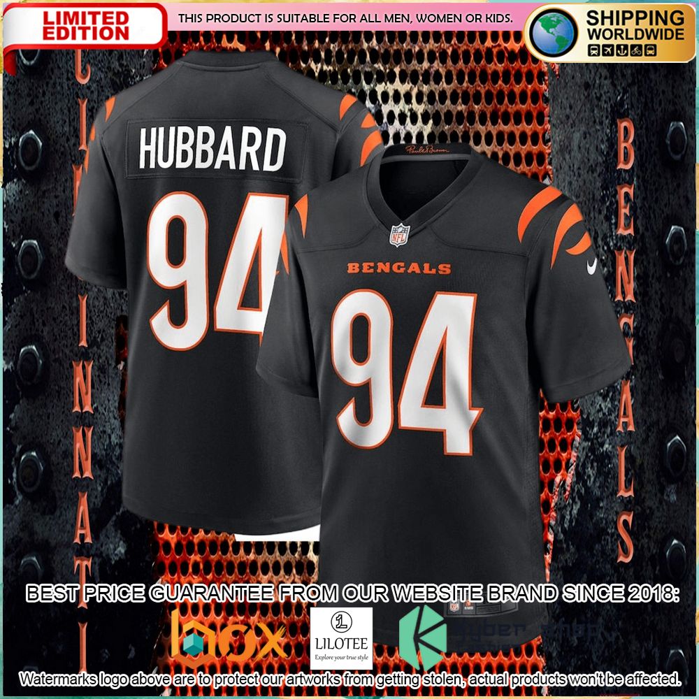 sam hubbard cincinnati bengals nike black football jersey 1 856
