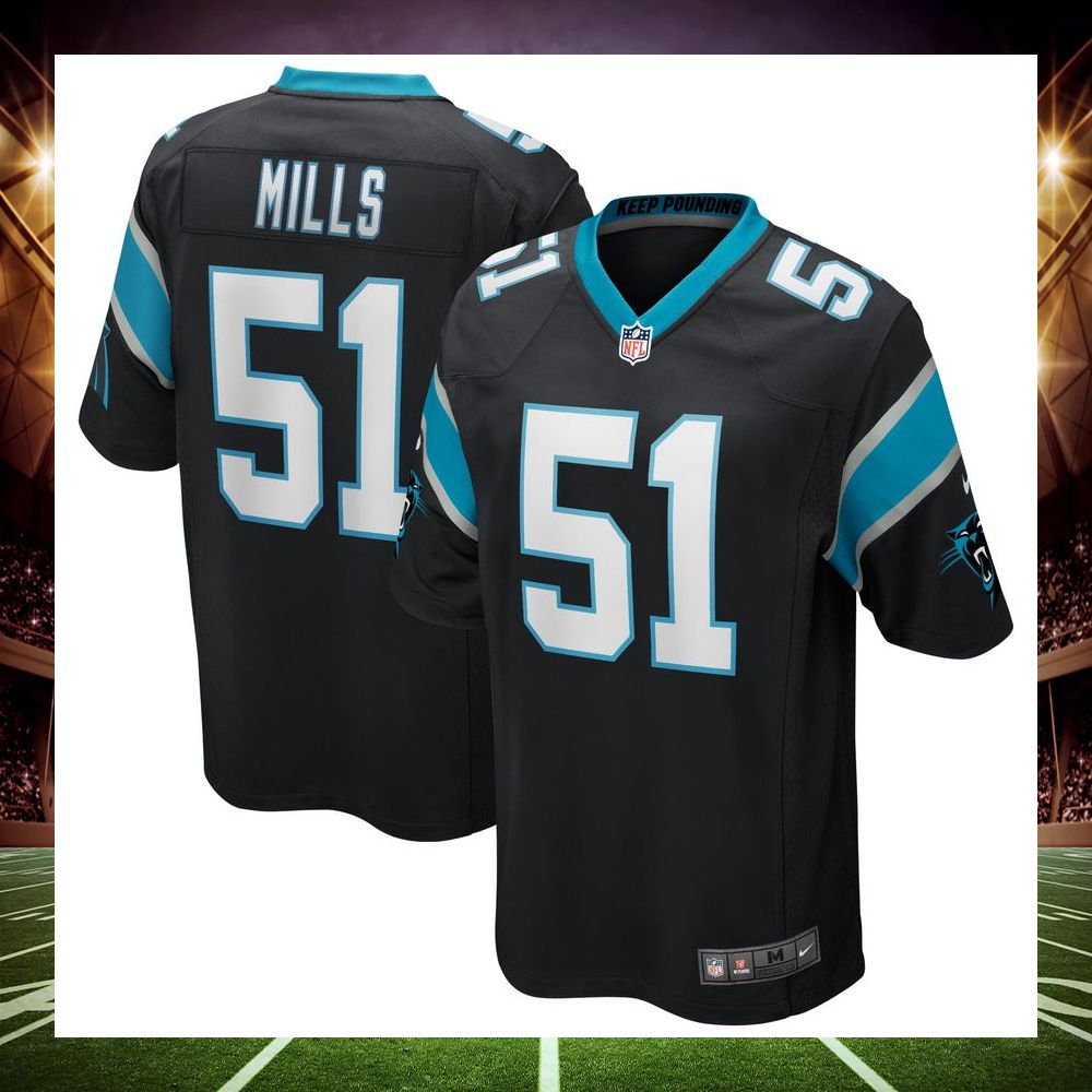 sam mills carolina panthers retired blue football jersey 5 513