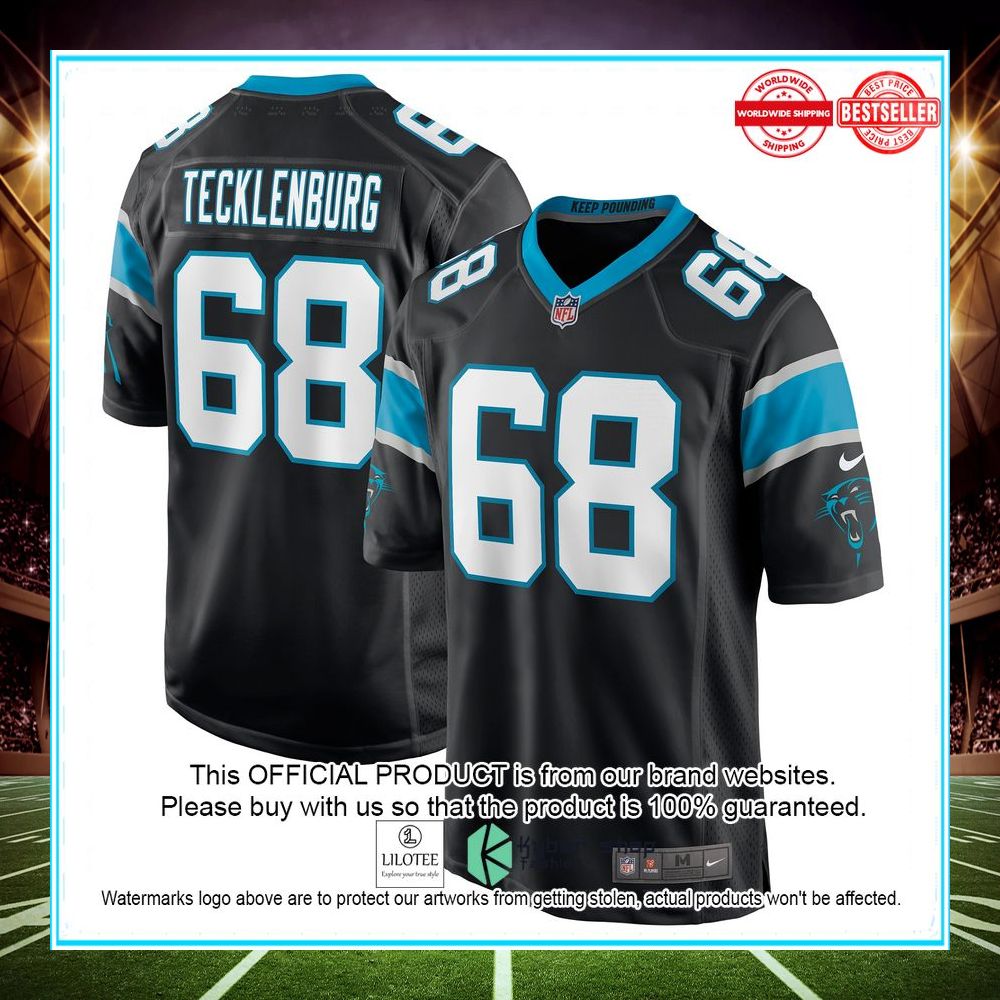 sam tecklenburg carolina panthers nike black football jersey 1 983