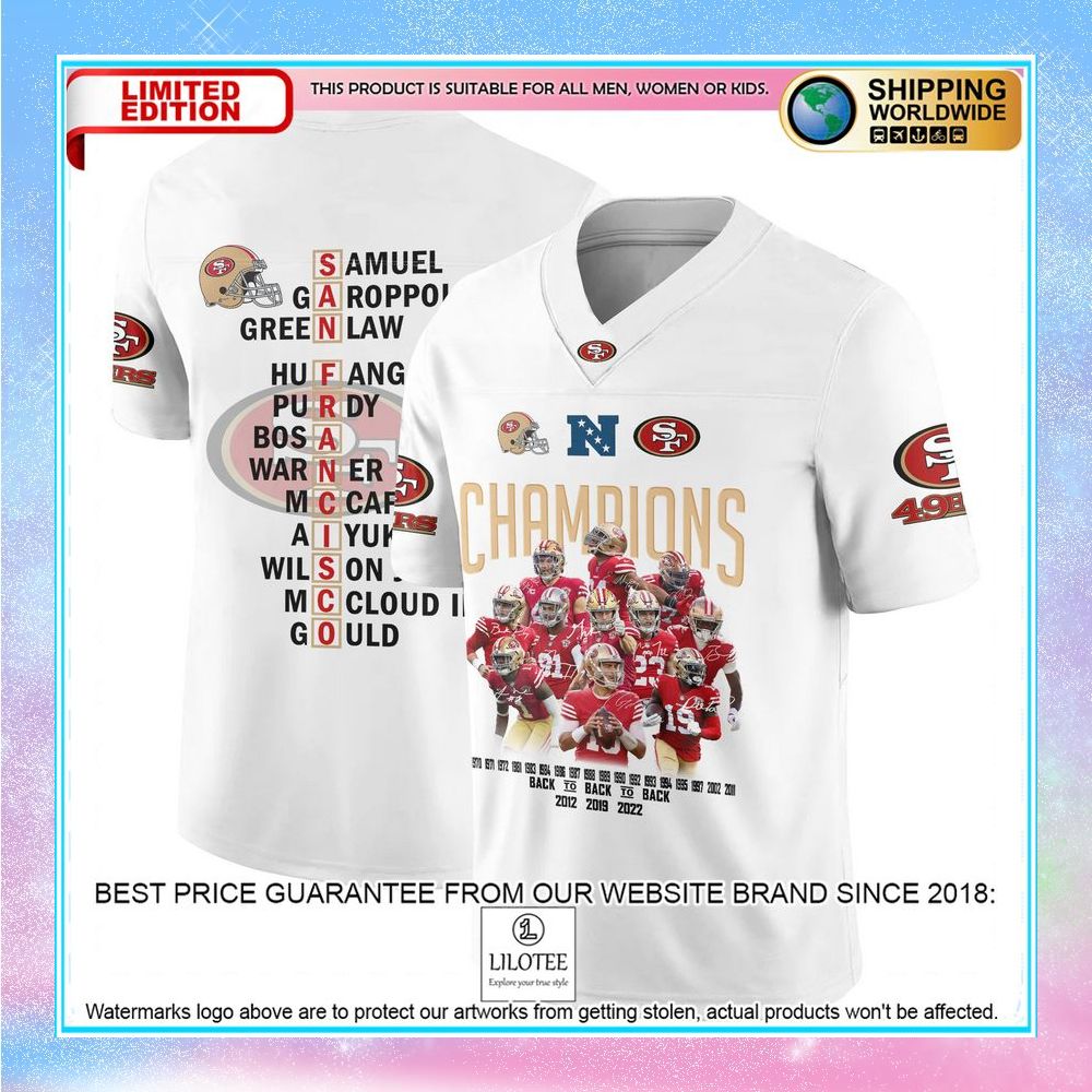 san francisco 49ers champions football jersey 2 787