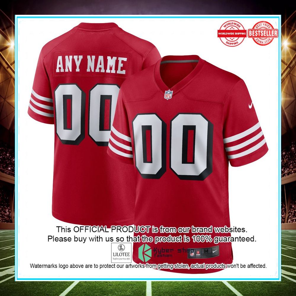 san francisco 49ers nike alternate custom game scarlet football jersey 1 458