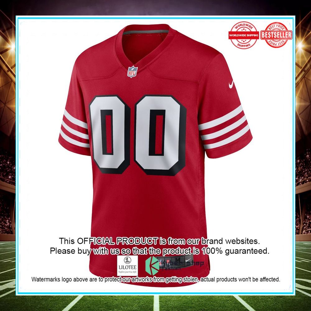 san francisco 49ers nike alternate custom game scarlet football jersey 2 317