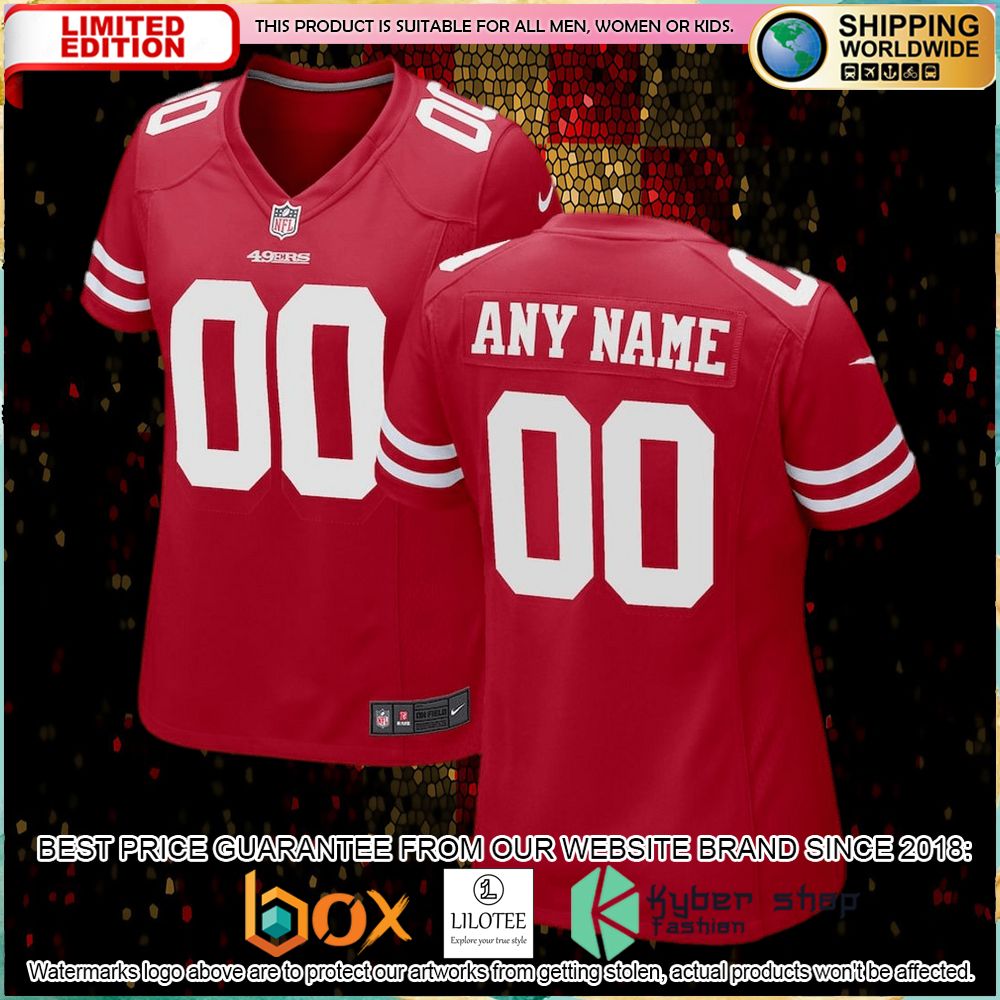 san francisco 49ers nike womens custom scarlet football jersey 1 576