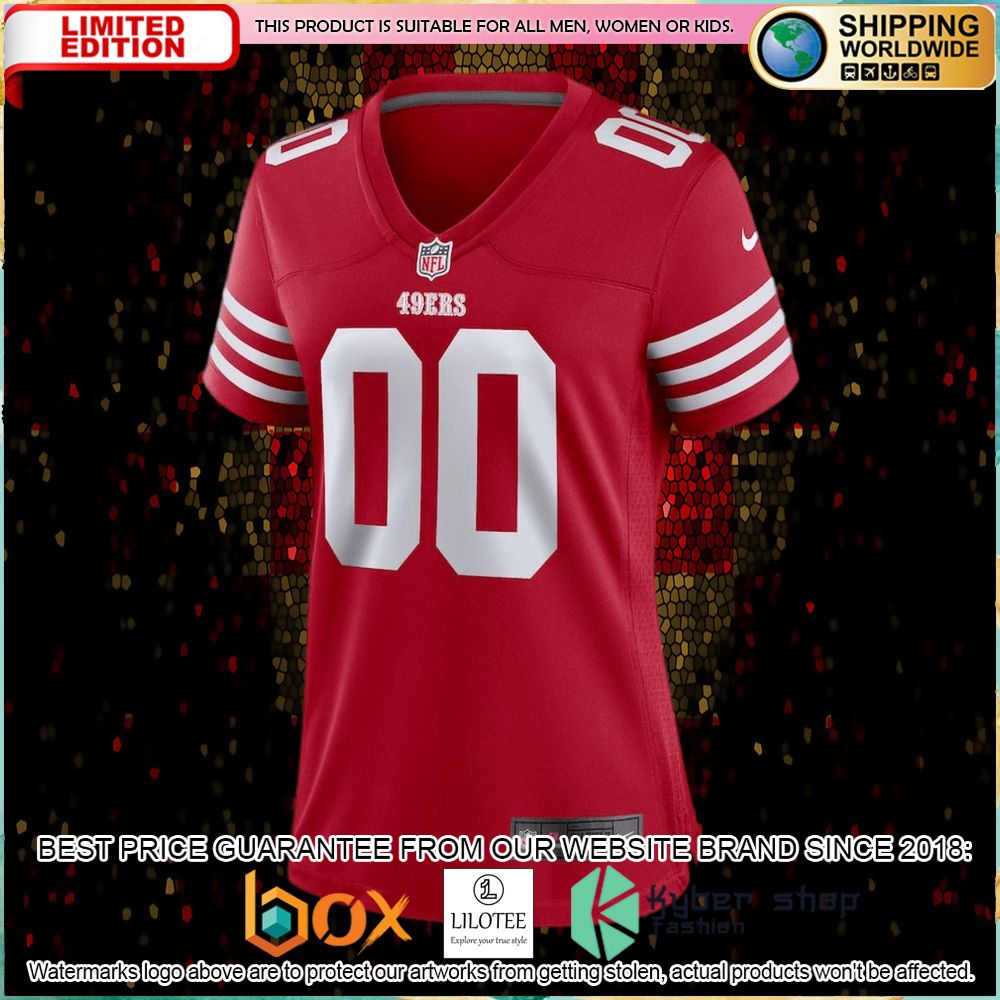san francisco 49ers team nike womens custom scarlet football jersey 2 817