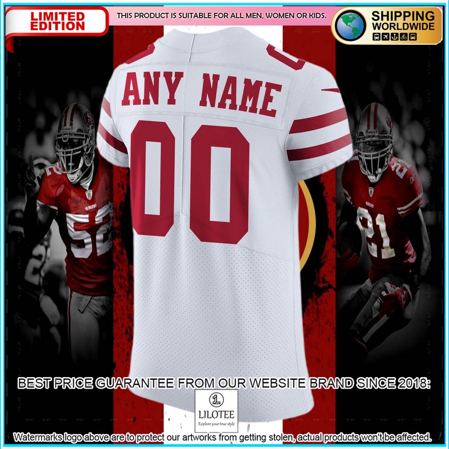 san francisco 49ers vapor untouchable elite custom white football jersey 6 588