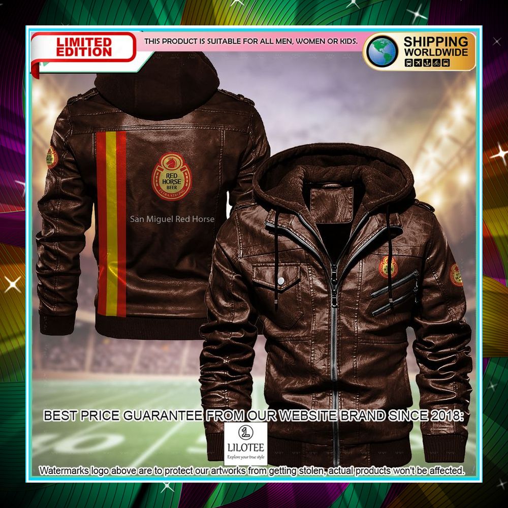 san miguel red horse leather jacket fleece jacket 1 280