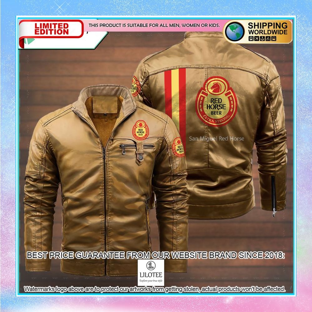 san miguel red horse leather jacket fleece jacket 4 143