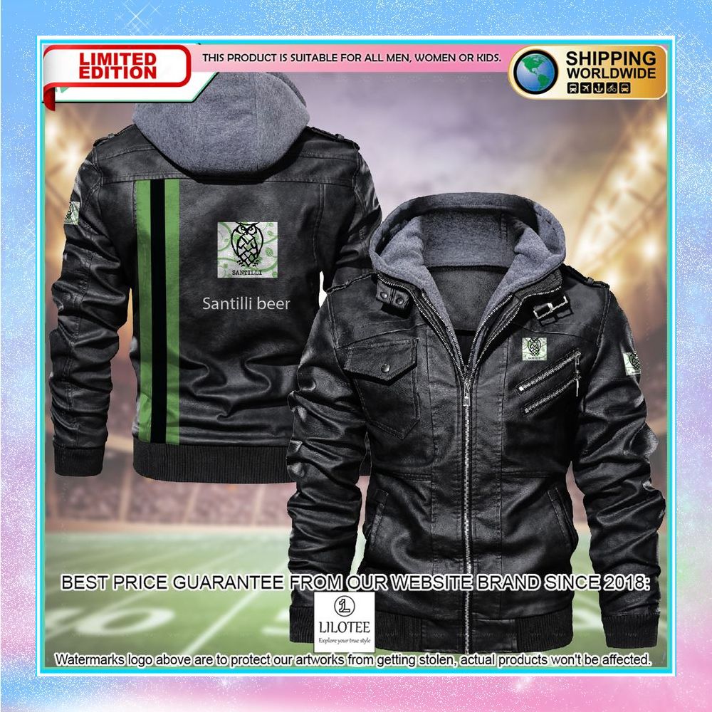santilli beer leather jacket fleece jacket 1 383