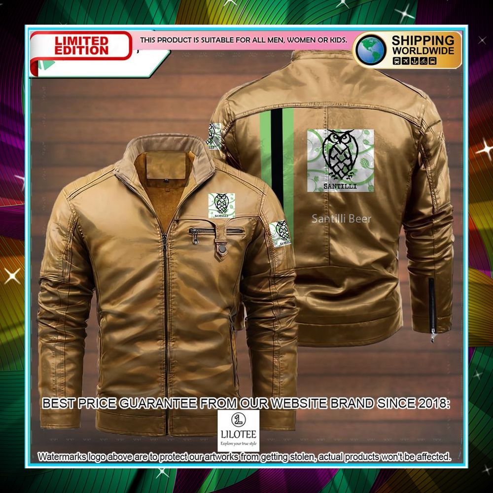 santilli beer leather jacket fleece jacket 4 980