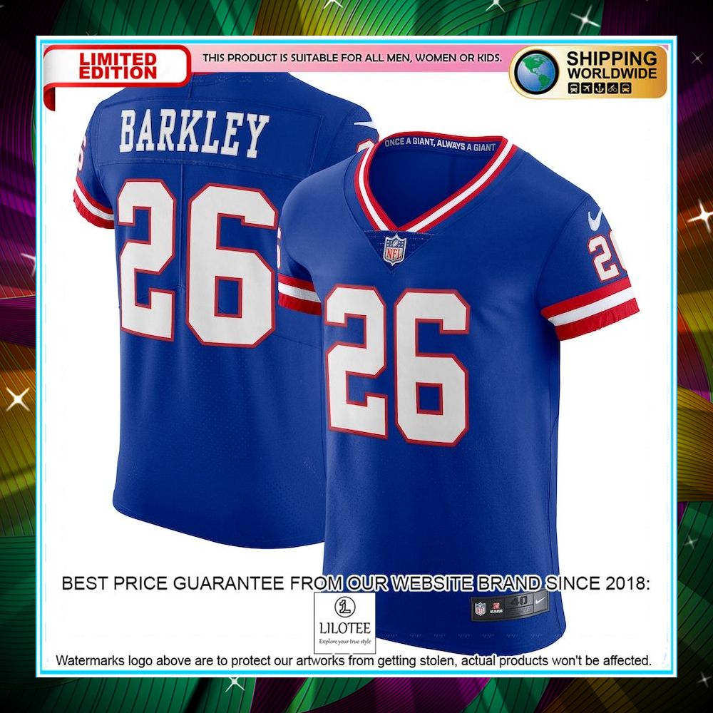 saquon barkley new york giants classic vapor elite player royal football jersey 1 573
