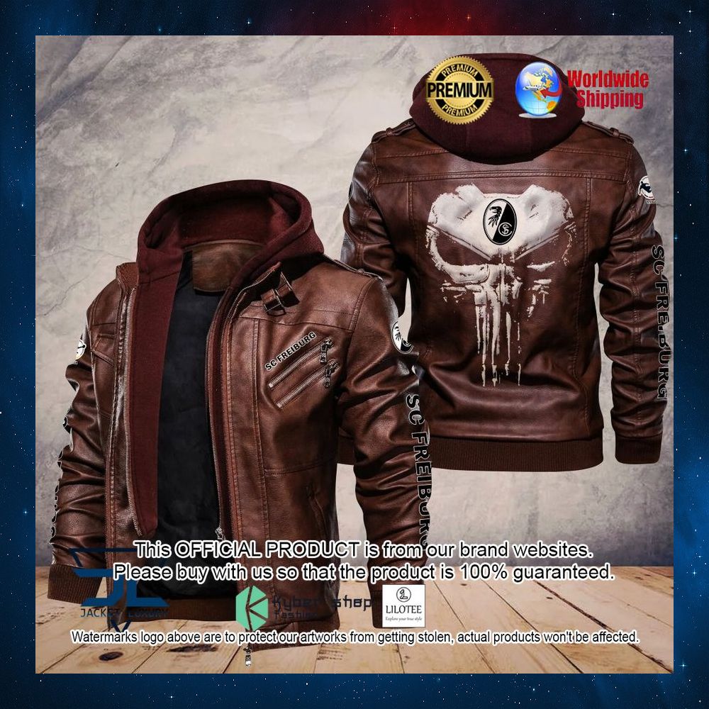 sc freiburg ii punisher skull leather jacket 2 867