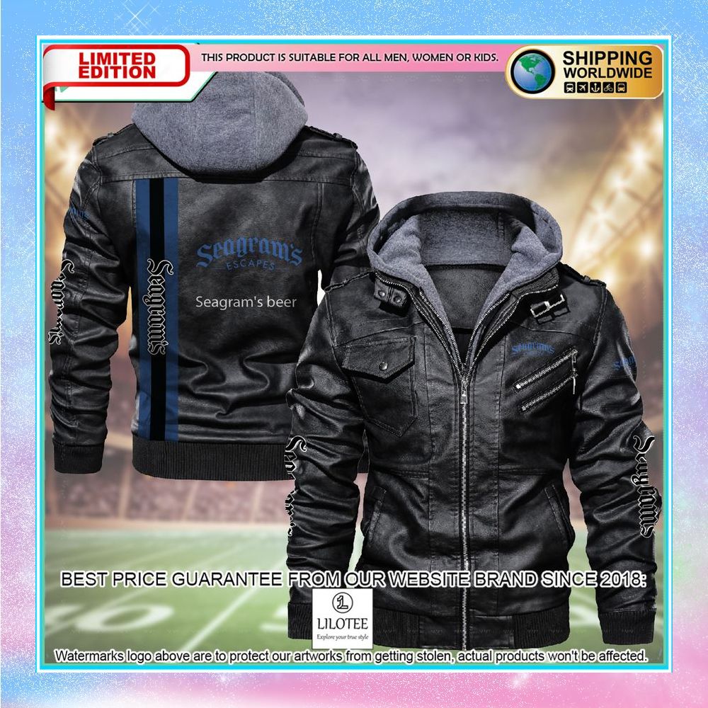 seagrams beer leather jacket fleece jacket 2 466