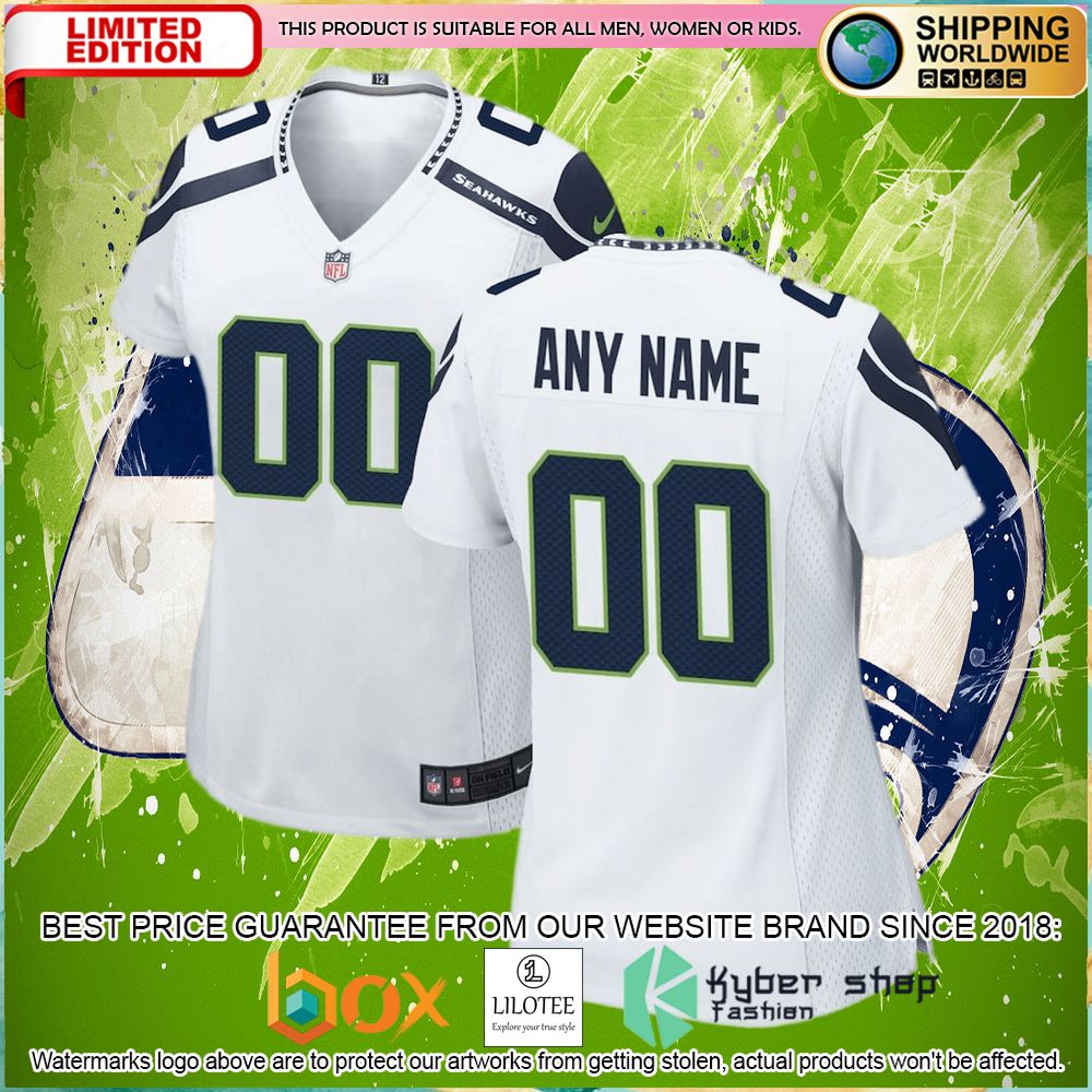 seattle seahawks nike womens custom white football jersey 1 534