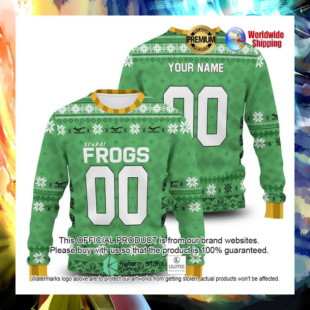 sendai frogs haikyuu anime personalized christmas sweater 1 432