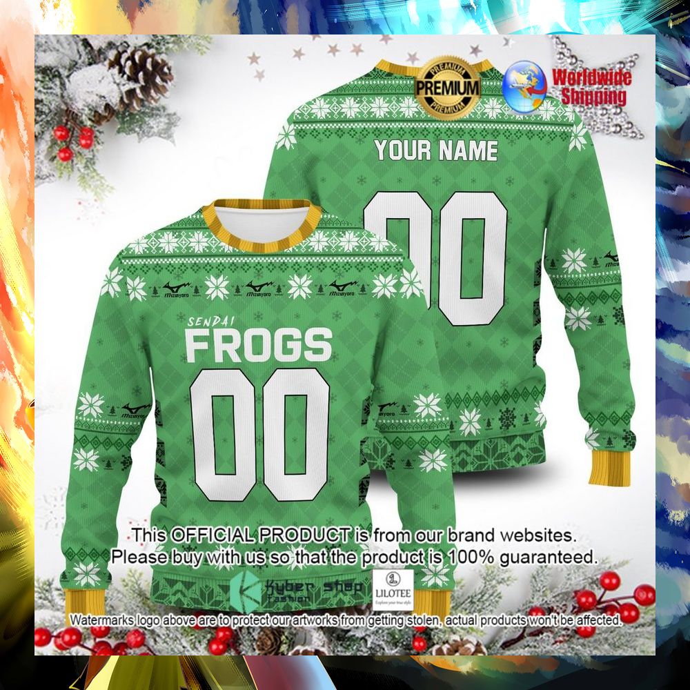 sendai frogs haikyuu anime personalized christmas sweater 2 695