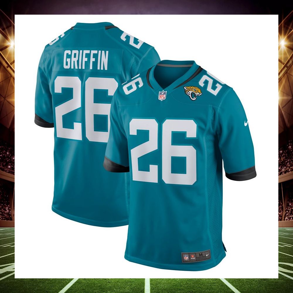 shaquill griffin jacksonville jaguars nike teal football jersey 1 959