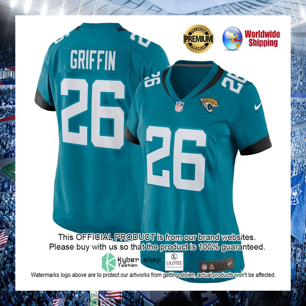 shaquill griffin jacksonville jaguars nike womens teal football jersey 1 351