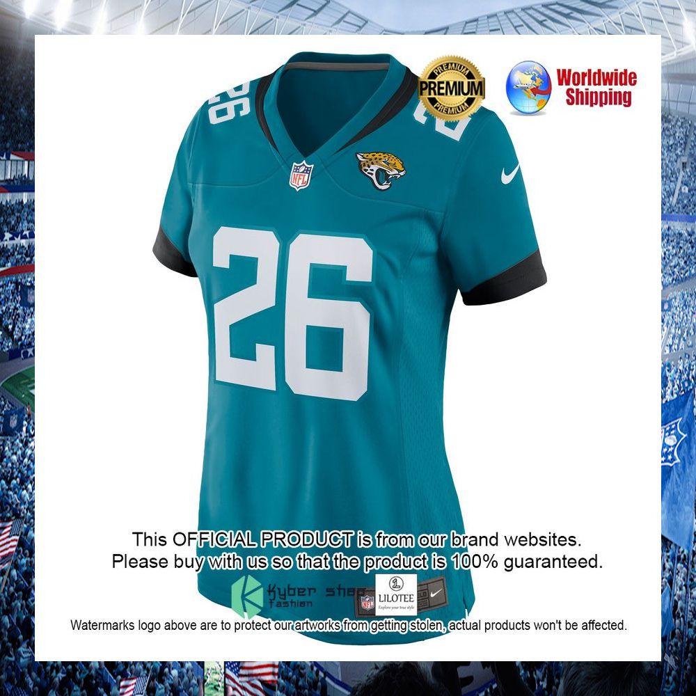 shaquill griffin jacksonville jaguars nike womens teal football jersey 2 285