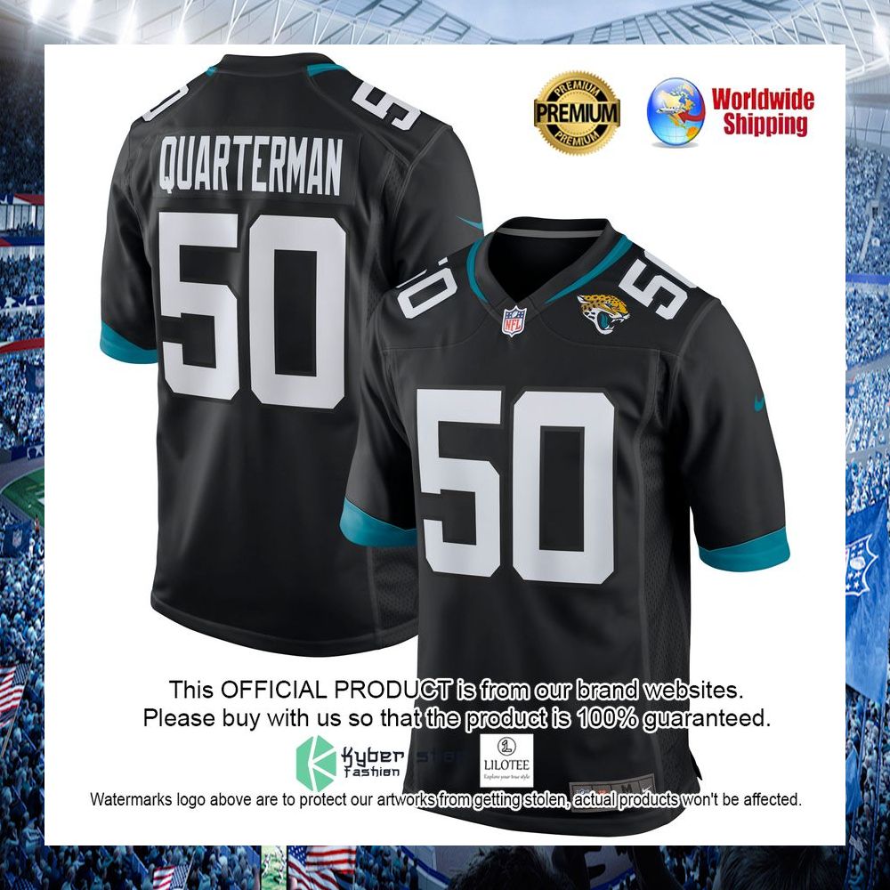 shaquille quarterman jacksonville jaguars nike black football jersey 1 696