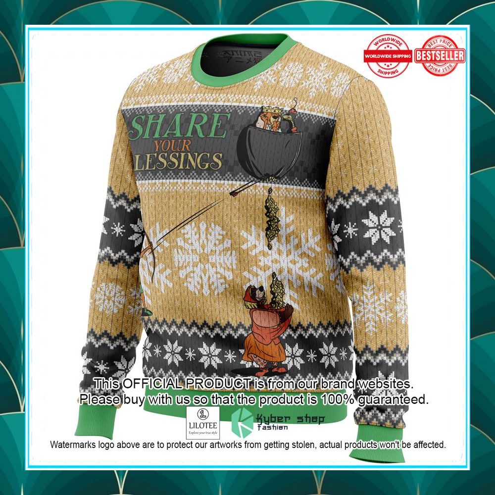 Share Your Blessings Robin Hood Disney Ugly Christmas Sweater 3 share your blessings robin hood disney ugly christmas sweater 3 204