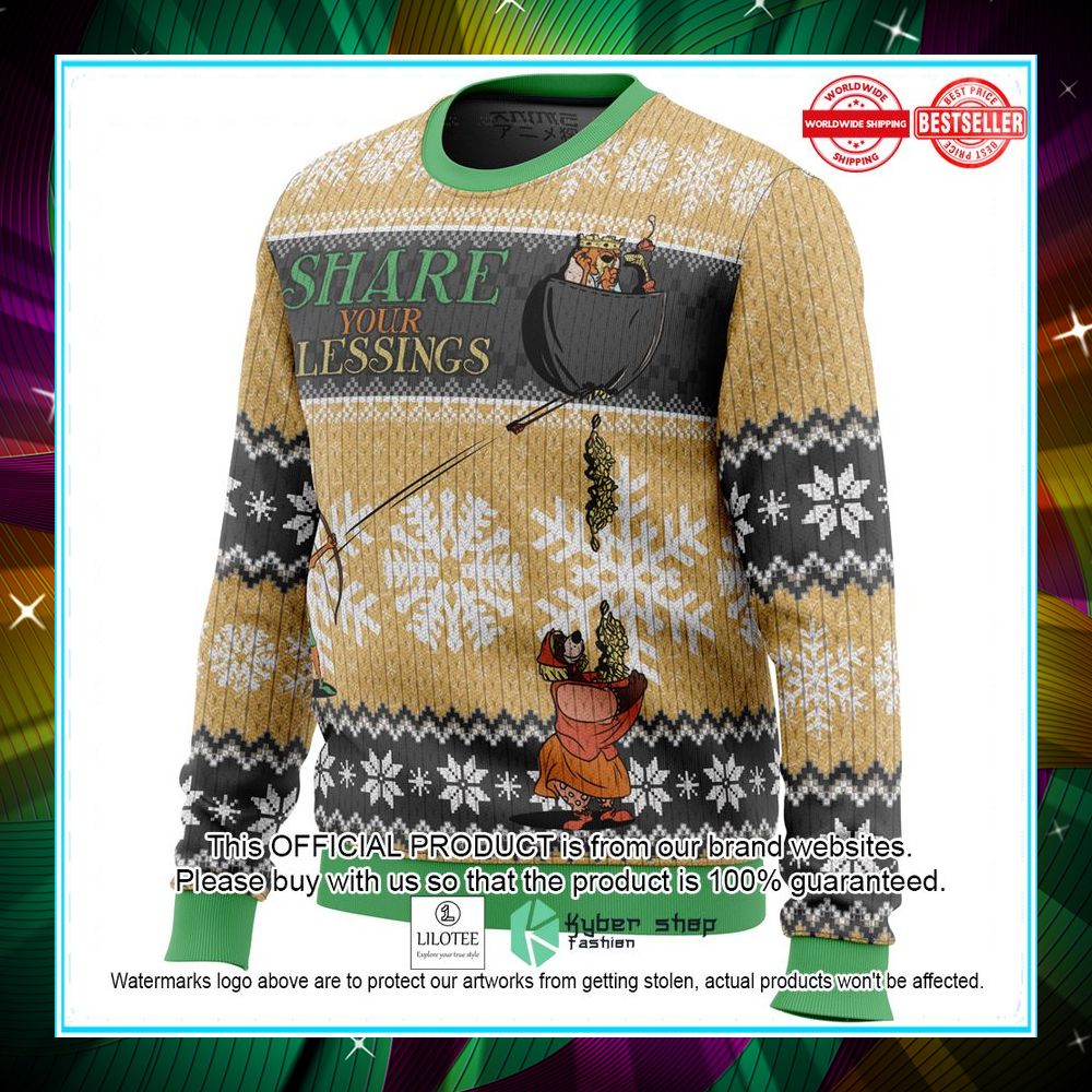 Share Your Blessings Robin Hood Disney Ugly Christmas Sweater 13 share your blessings robin hood disney ugly christmas sweater 3 324