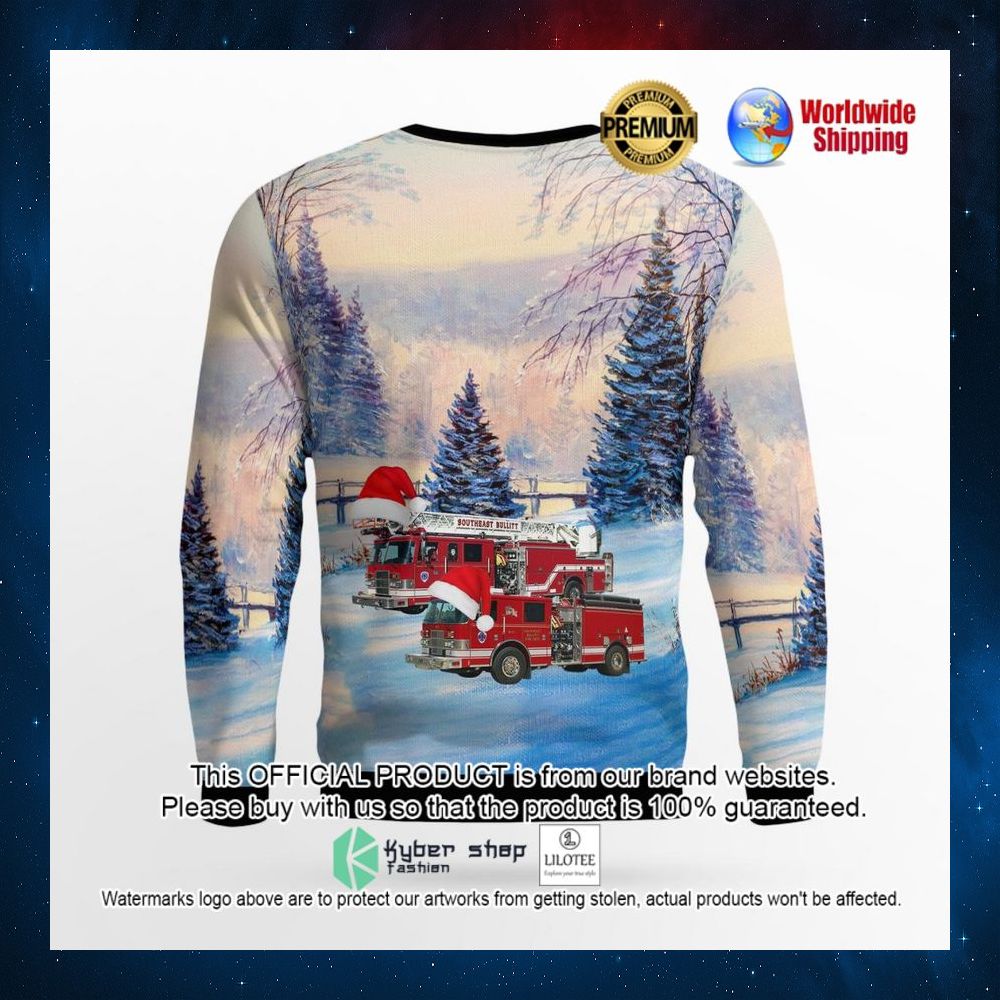Shepherdsville, Kentucky, Southeast Bullitt Fire Department Santa Hat Sweater - LIMITED EDITION 3 shepherdsville kentucky southeast bullitt fire department santa hat sweater 3 710