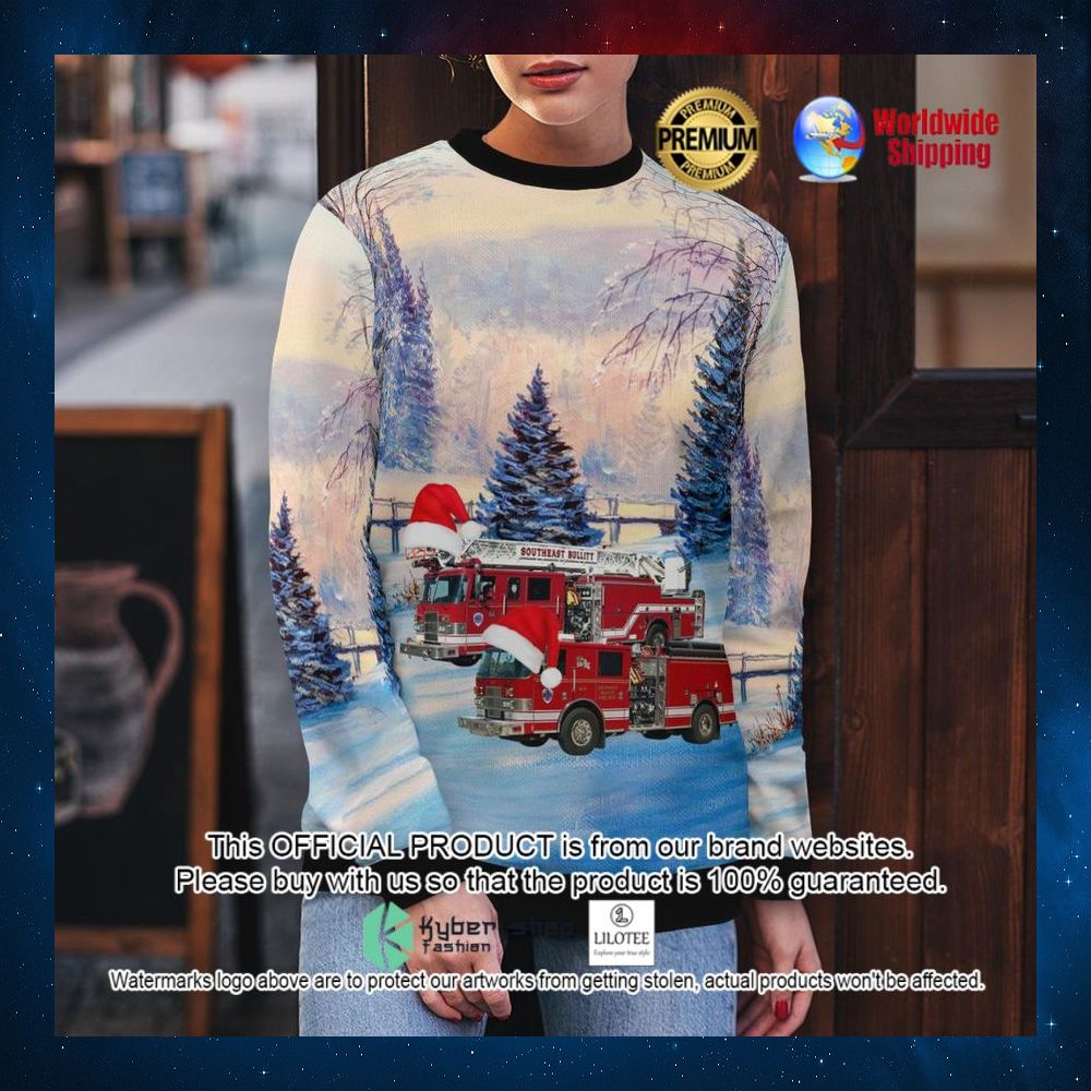 Shepherdsville, Kentucky, Southeast Bullitt Fire Department Santa Hat Sweater - LIMITED EDITION 5 shepherdsville kentucky southeast bullitt fire department santa hat sweater 5 193