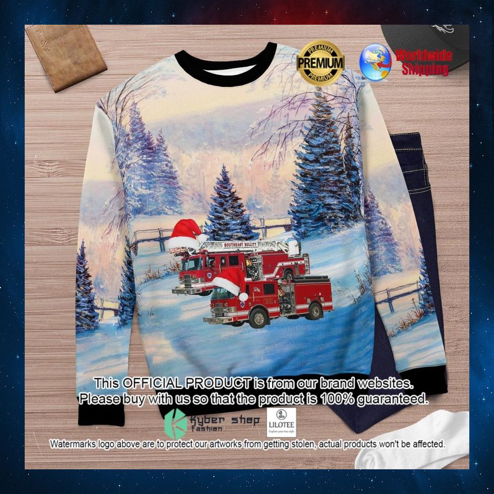 Shepherdsville, Kentucky, Southeast Bullitt Fire Department Santa Hat Sweater - LIMITED EDITION 6 shepherdsville kentucky southeast bullitt fire department santa hat sweater 6 842